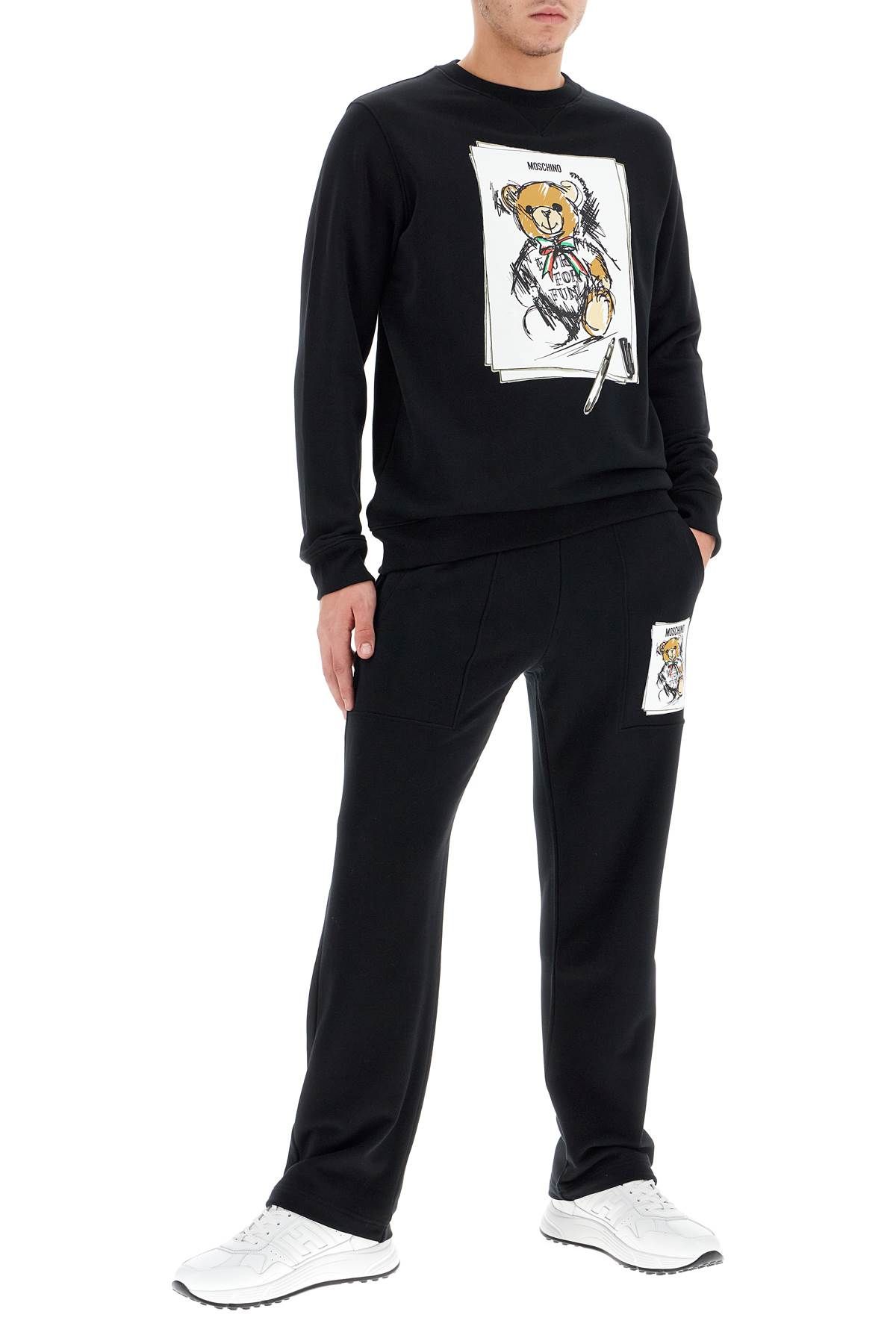 Shop Moschino Teddy Bear Sweatshirt In Black