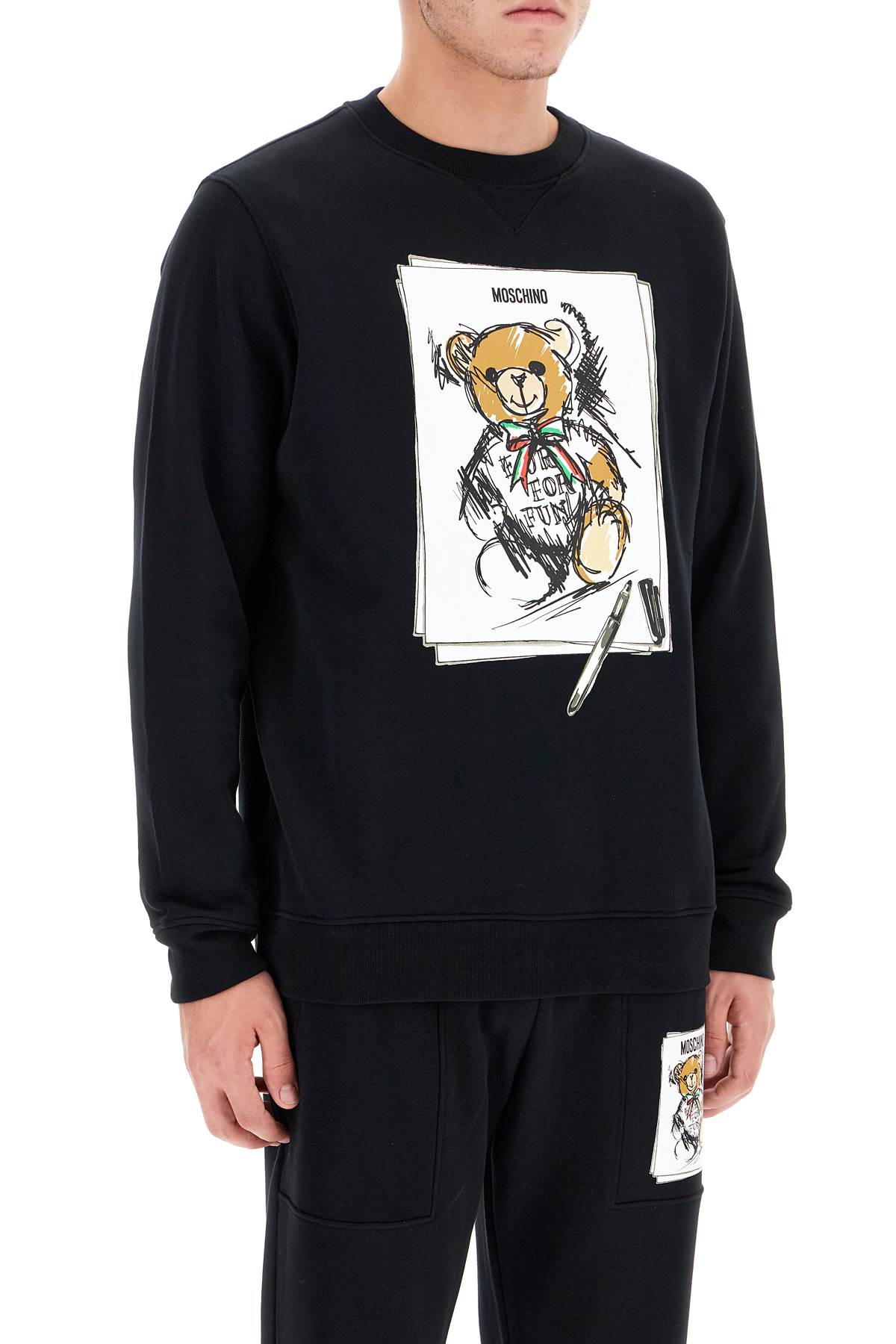 Shop Moschino Teddy Bear Sweatshirt In Black