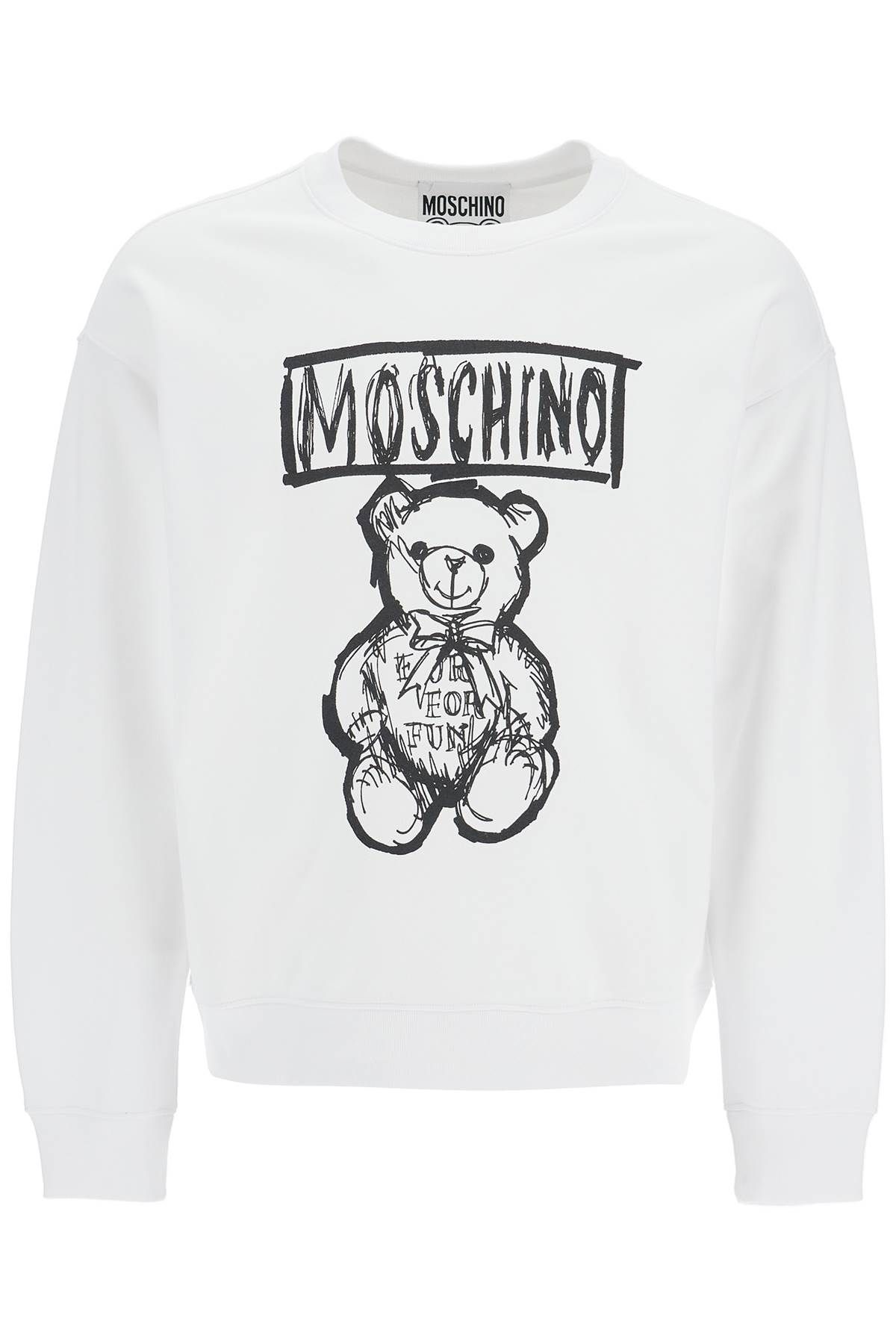 Shop Moschino Teddy Bear Print Sweatshirt In White