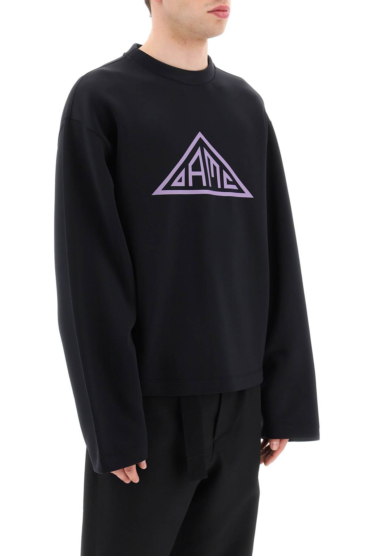 Shop Oamc Crew Neck Sweatshirt In Scuba-effect Jersey In Black