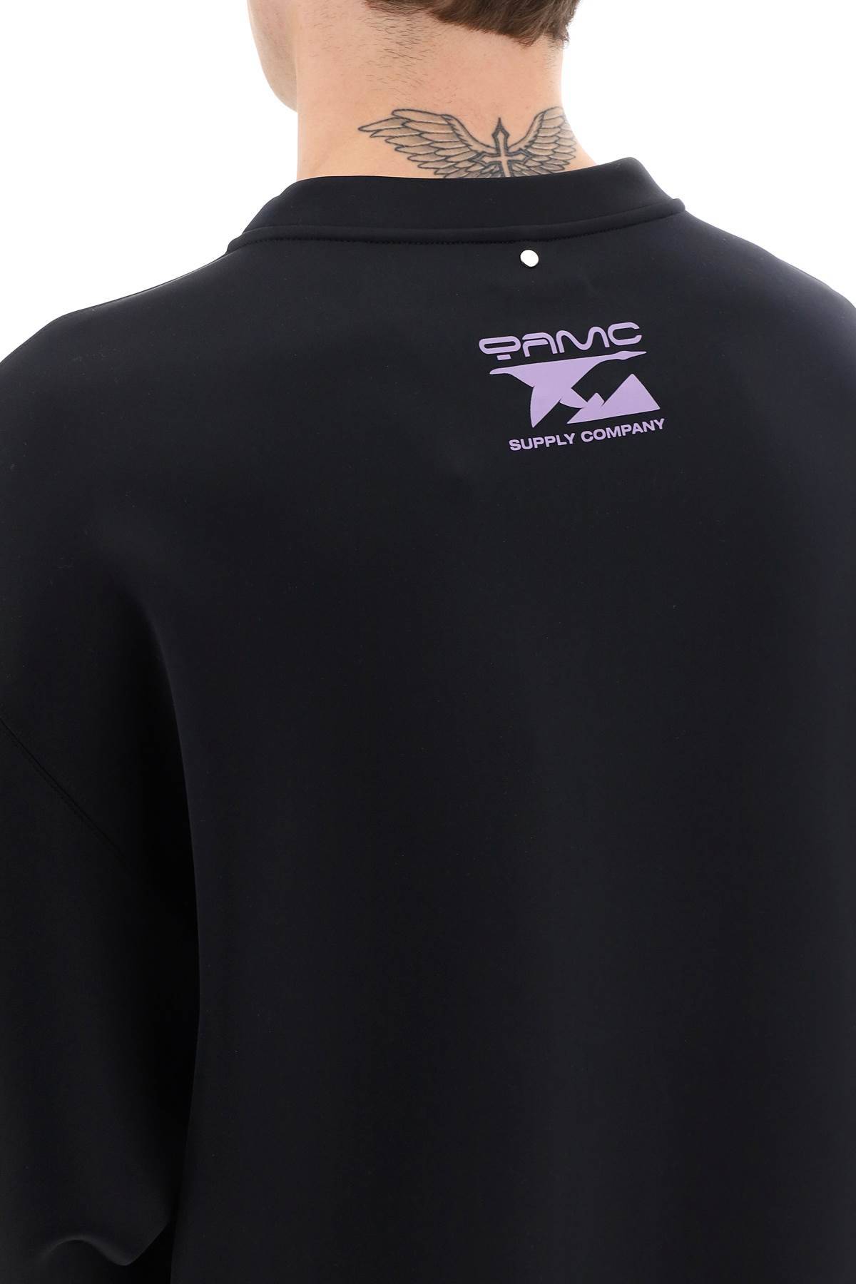 Shop Oamc Crew Neck Sweatshirt In Scuba-effect Jersey In Black