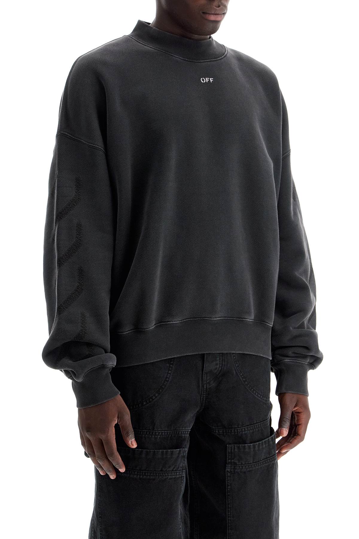 Shop Off-white St. Matthew Crewneck Sweatshirt With Arrow In Grey