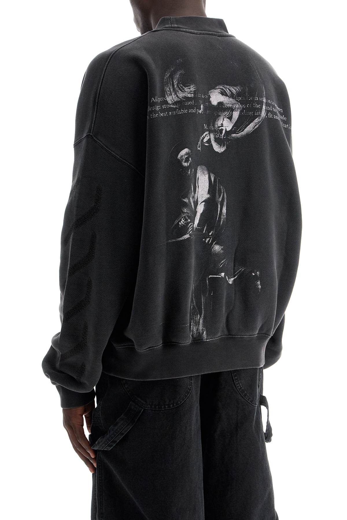 Shop Off-white St. Matthew Crewneck Sweatshirt With Arrow In Grey