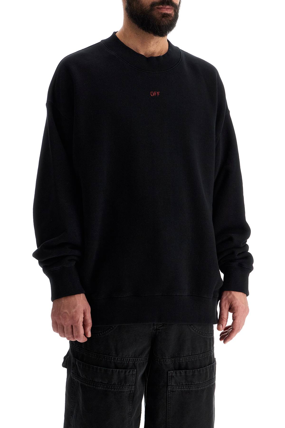 Shop Off-white Oversized Crewneck In Black