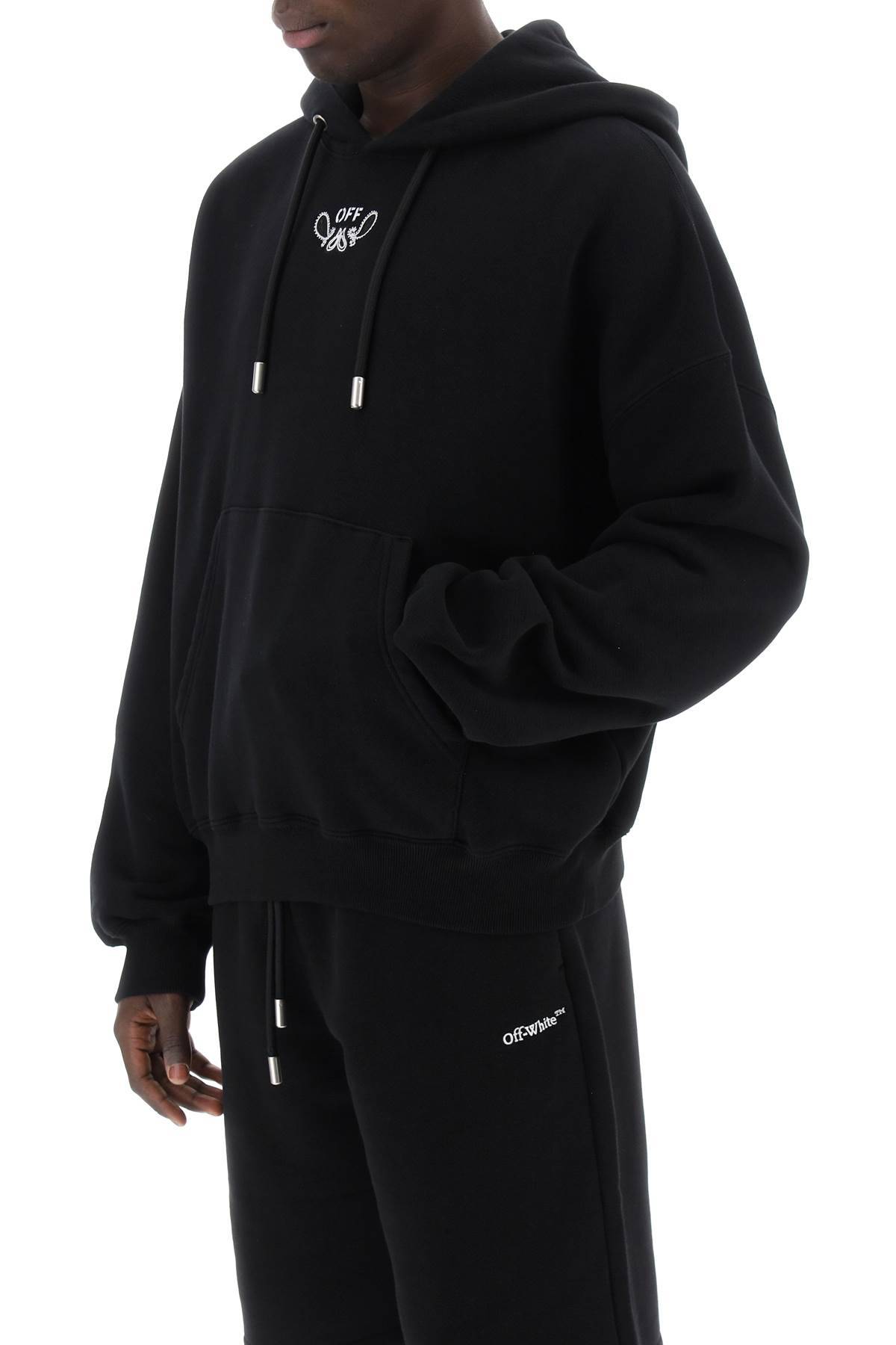 Shop Off-white Hooded Sweatshirt With Paisley In Black
