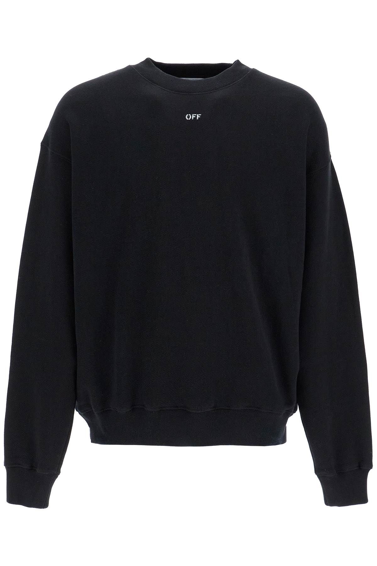 Shop Off-white "off Printed Crewneck Sweatshirt In Black