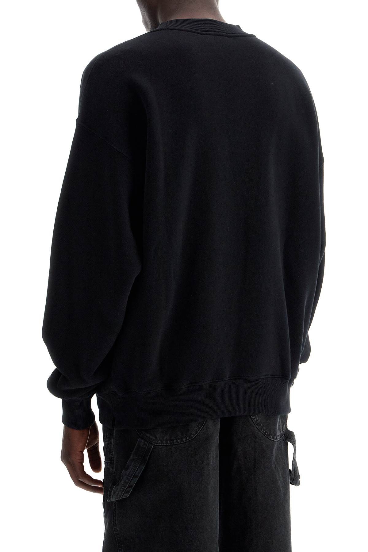 Shop Off-white "off Printed Crewneck Sweatshirt In Black