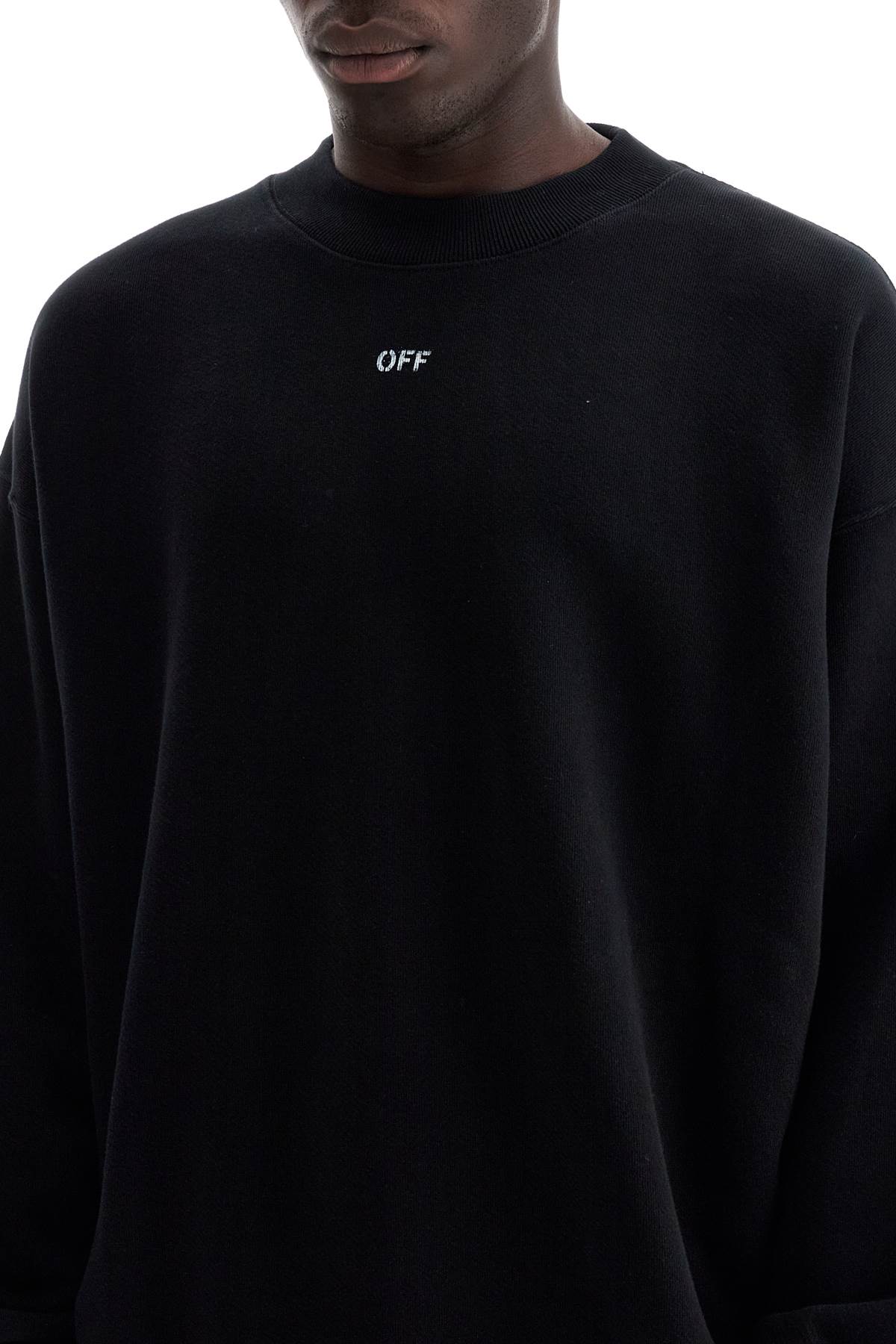 Shop Off-white "off Printed Crewneck Sweatshirt In Black