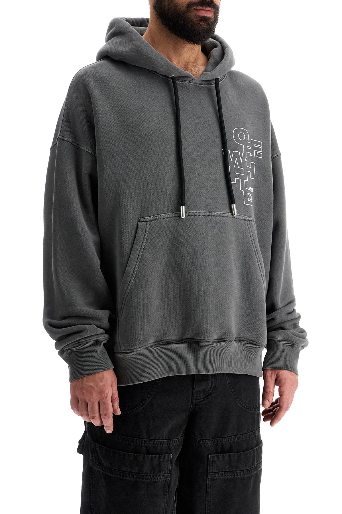 Shop Off-white Outline Arrow Hoodie In Grey