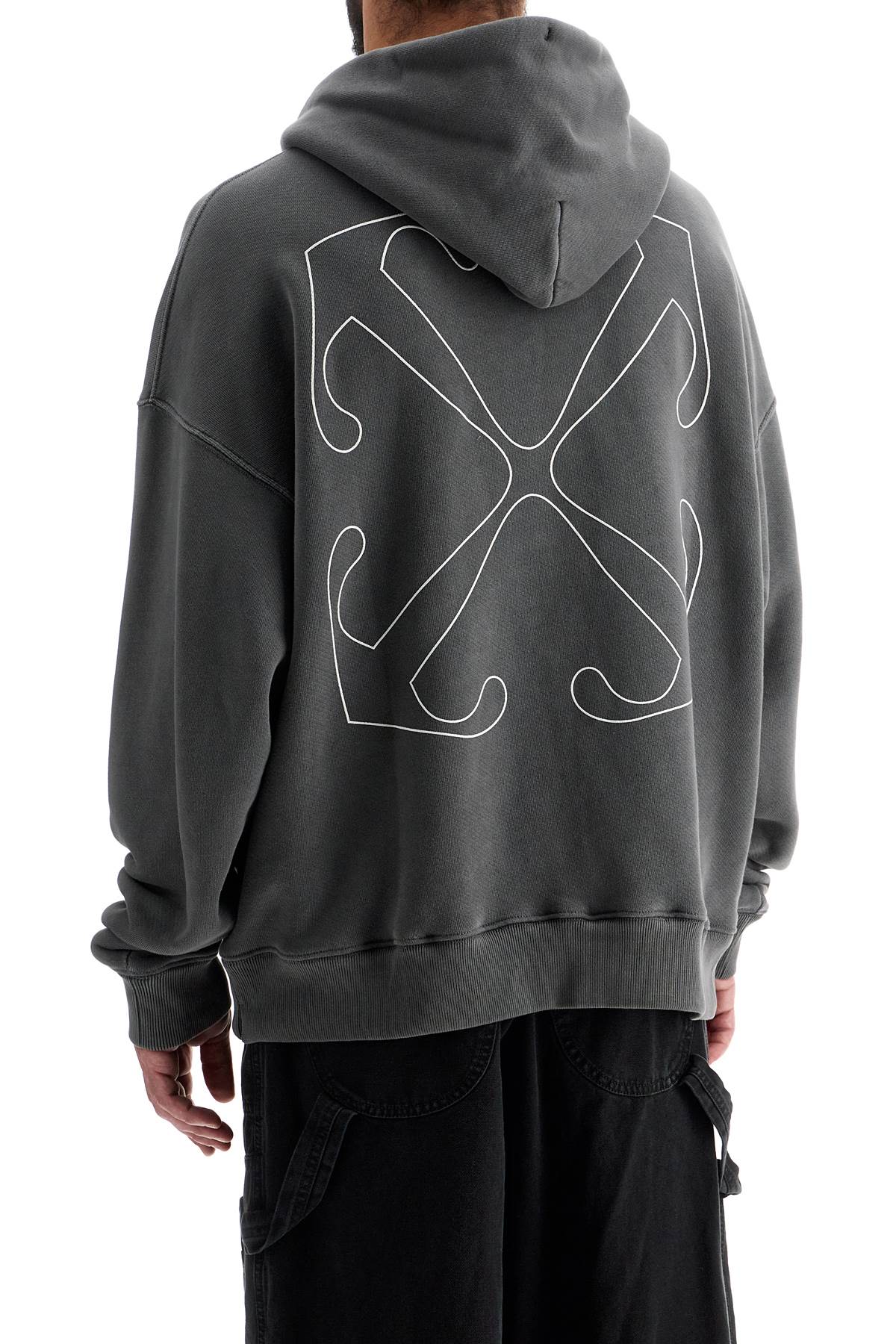 Shop Off-white Outline Arrow Hoodie In Grey