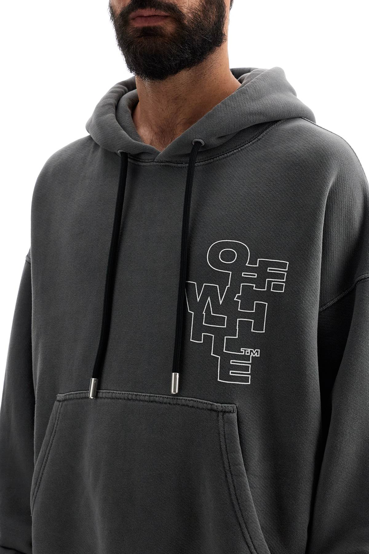 Shop Off-white Outline Arrow Hoodie In Grey