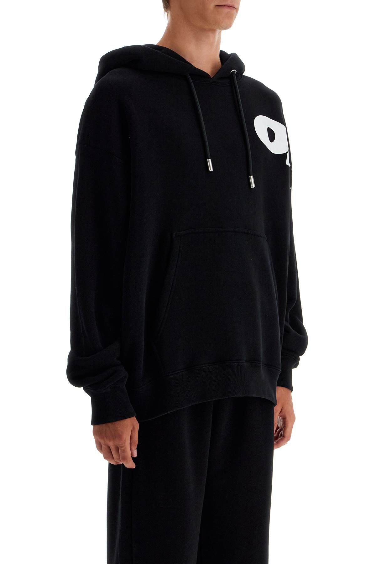 Shop Off-white Hooded Sweatshirt With Shared In Black