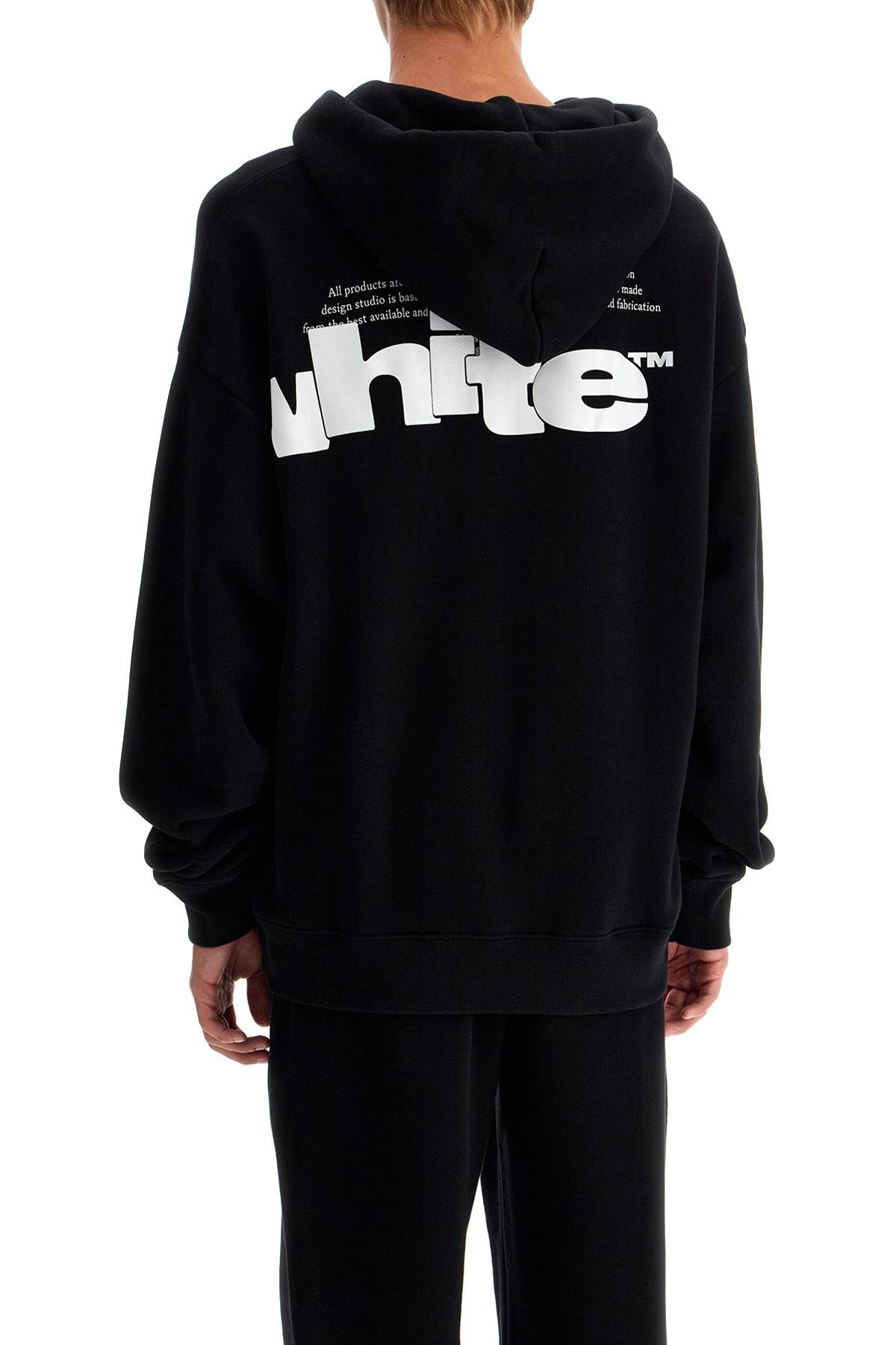 Shop Off-white Hooded Sweatshirt With Shared In Black