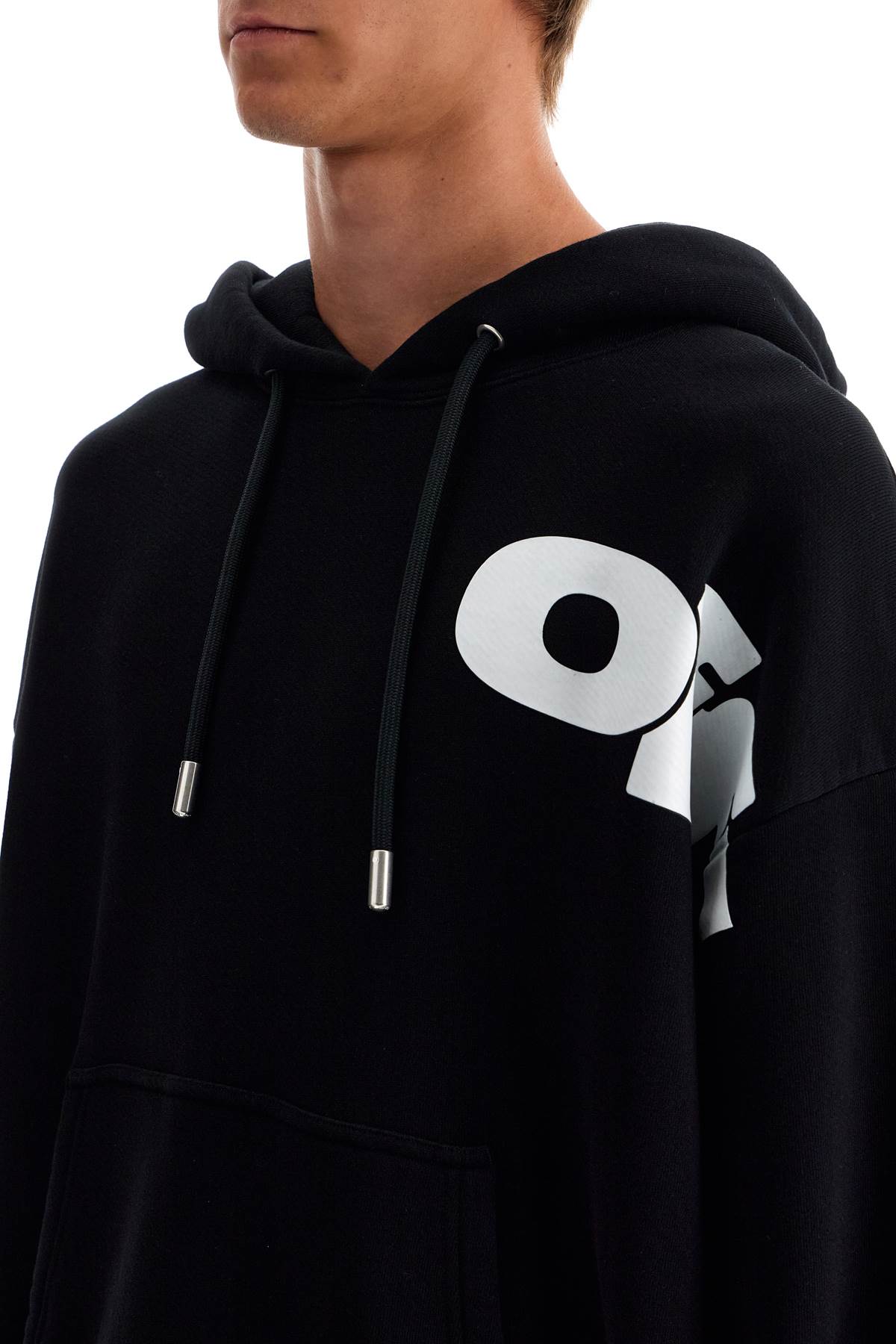 Shop Off-white Hooded Sweatshirt With Shared In Black