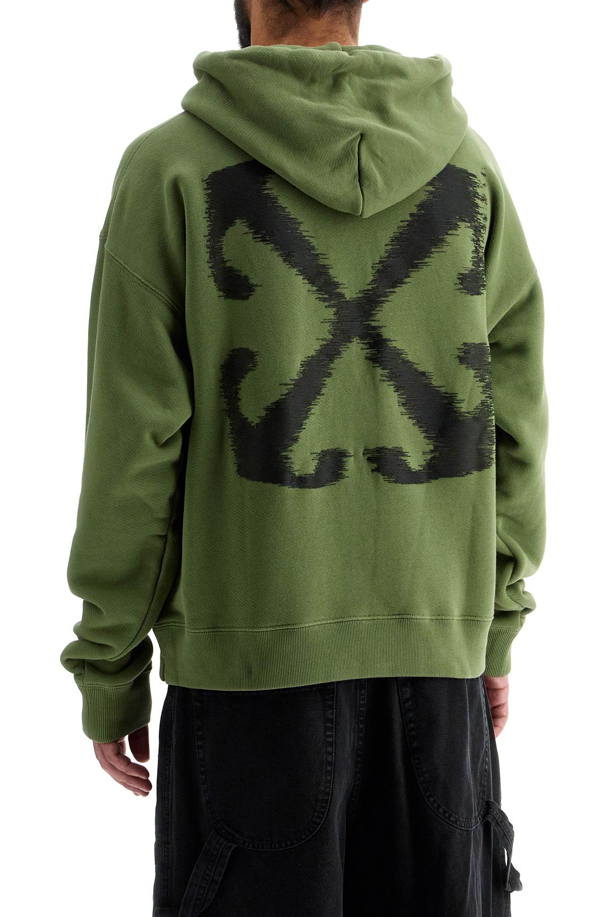 Shop Off-white Windy Arrow Hoodie In Green