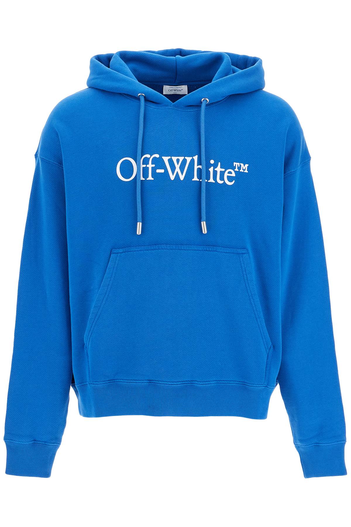 Shop Off-white Hooded Sweatshirt With Logo Print In Blue