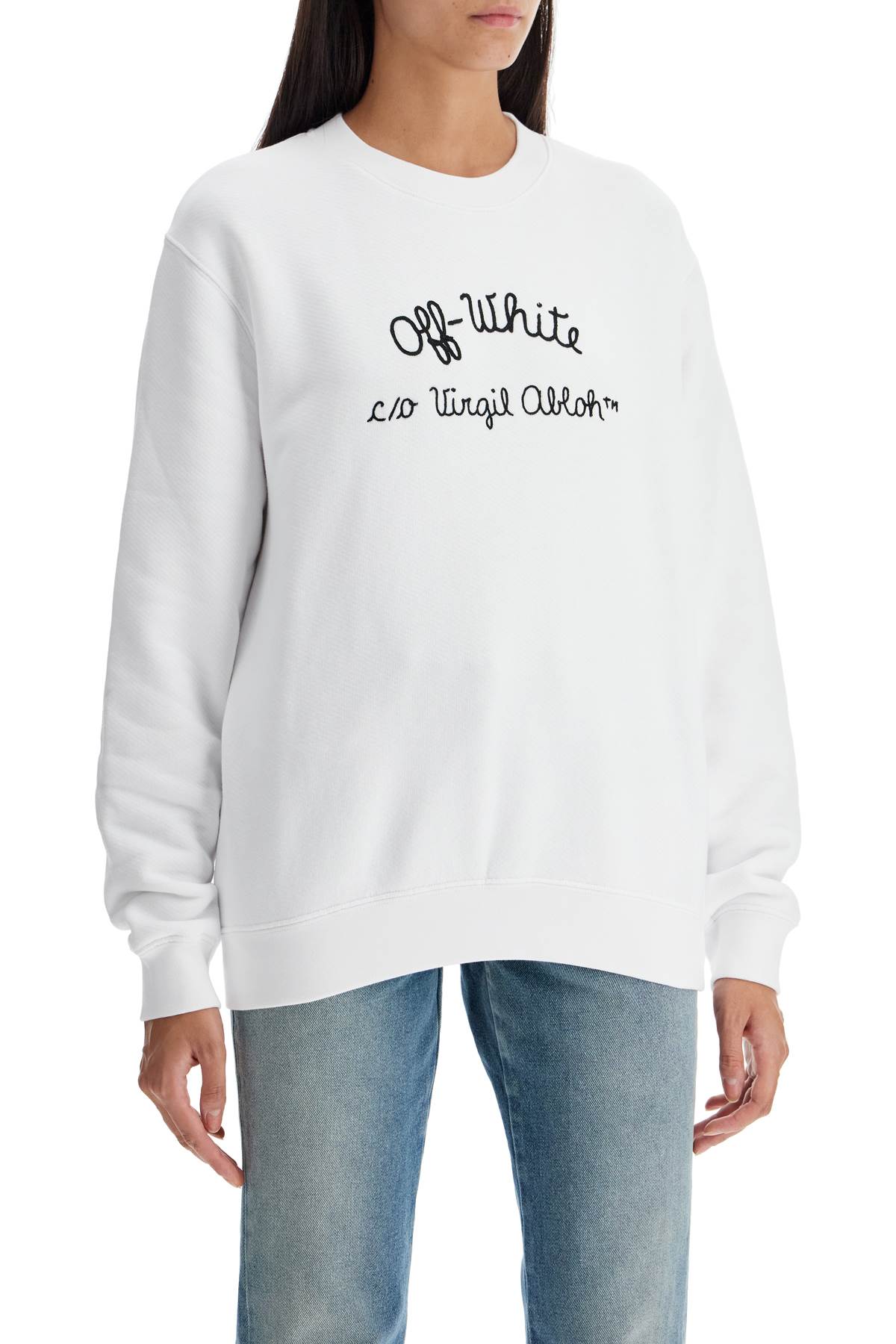 Shop Off-white Crewneck Sweatshirt With In White