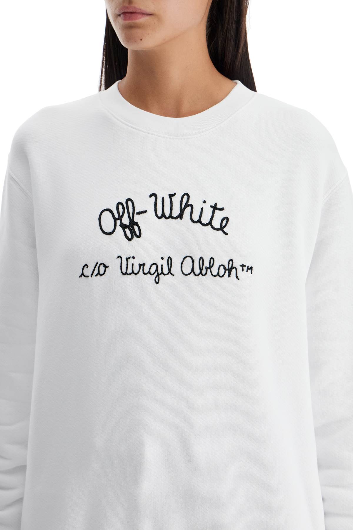 Shop Off-white Crewneck Sweatshirt With In White