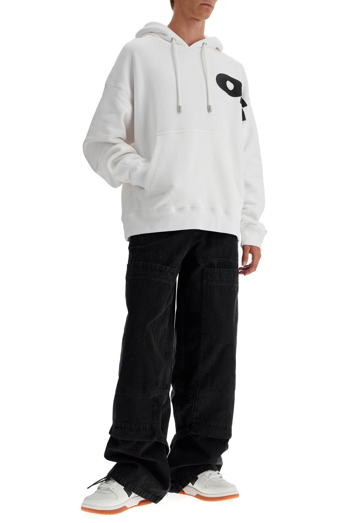 Shop Off-white Hooded Sweatshirt With Shared In White