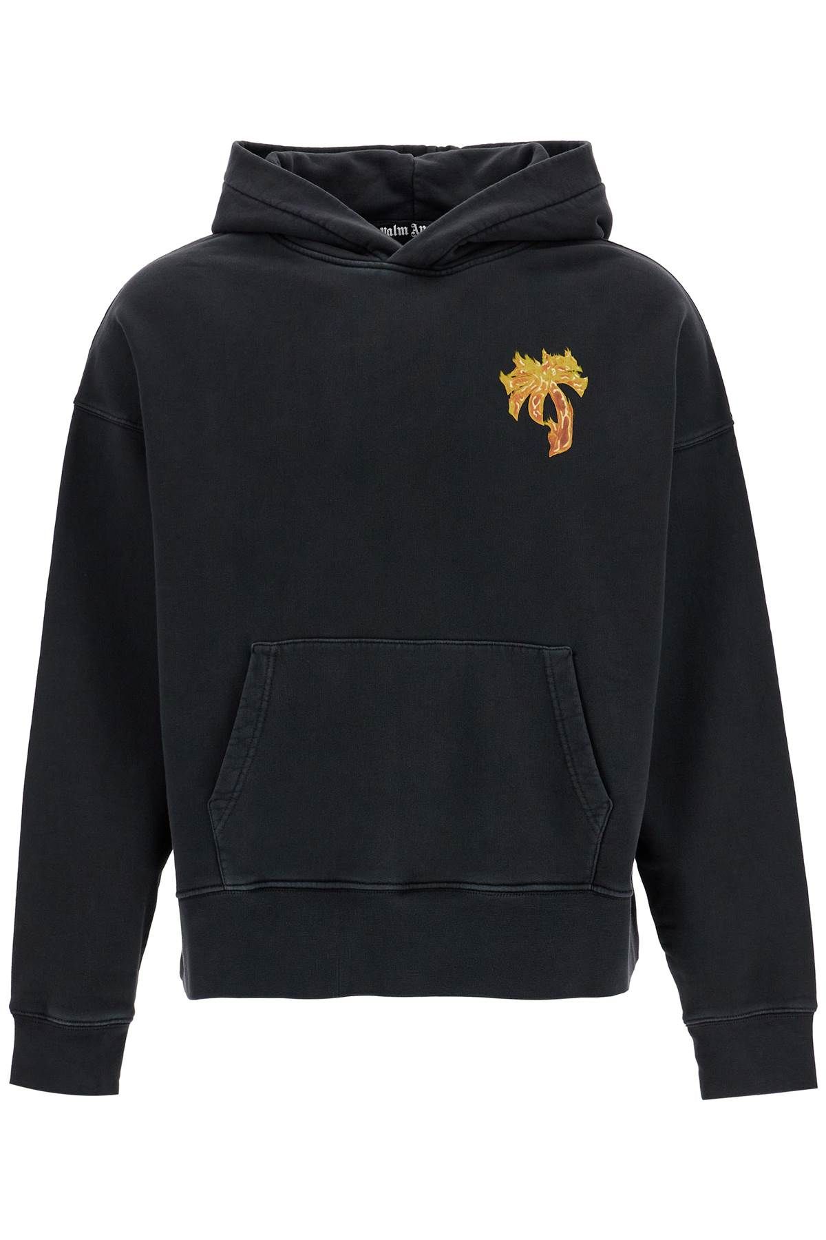 Shop Palm Angels 'burning Palm Oversized Hoodie With Hood' In Black