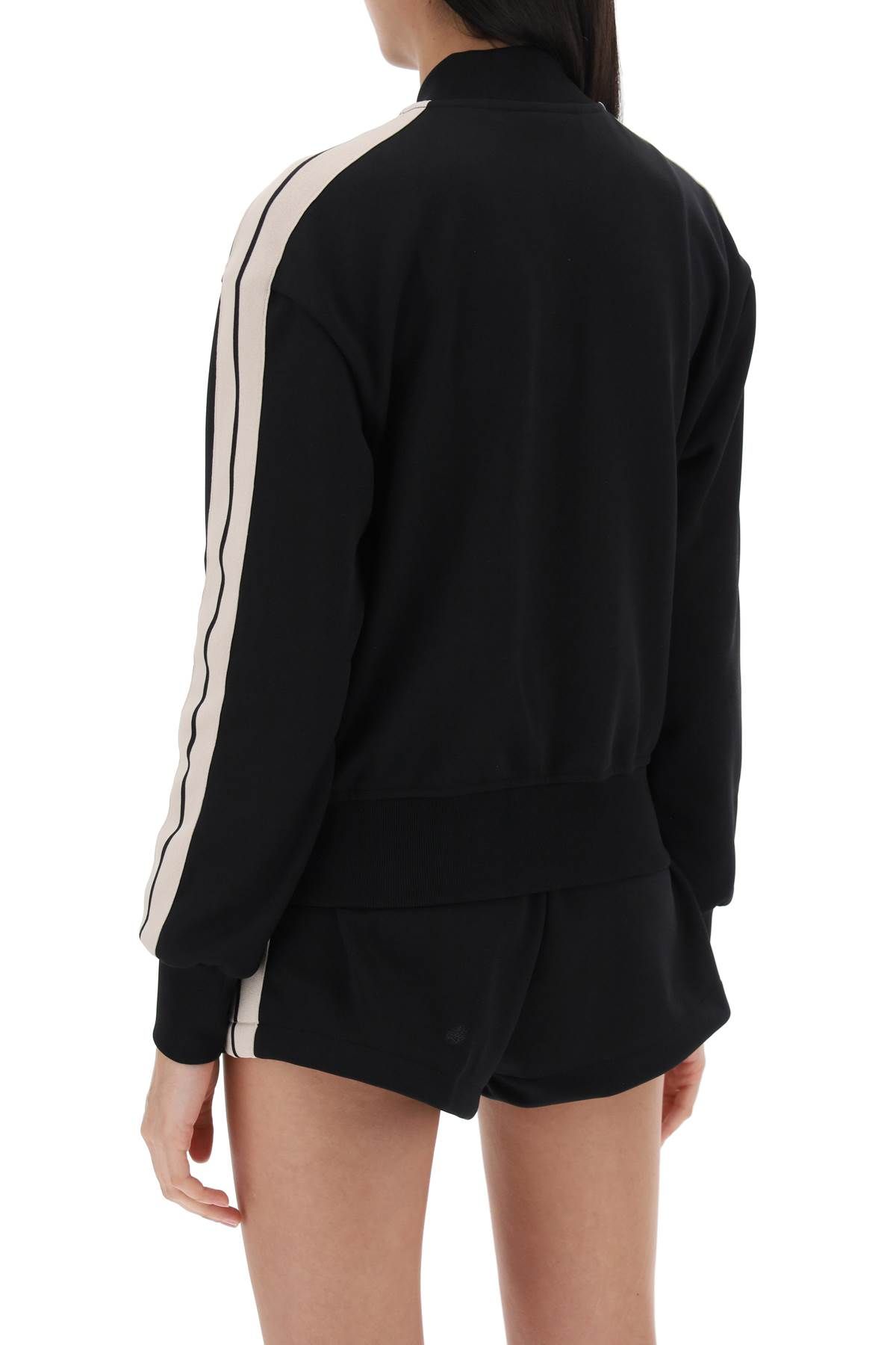 Shop Palm Angels Track Sweatshirt With Contrast Bands In Black