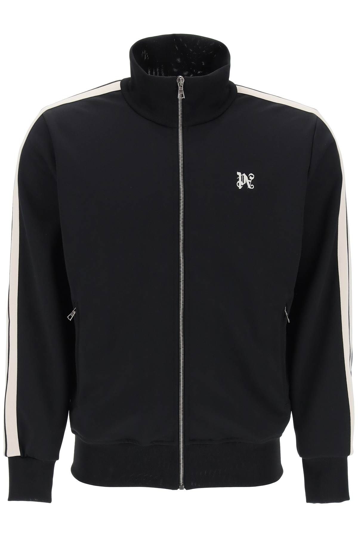 Shop Palm Angels "track Sweatshirt With Contrasting Bands In Black