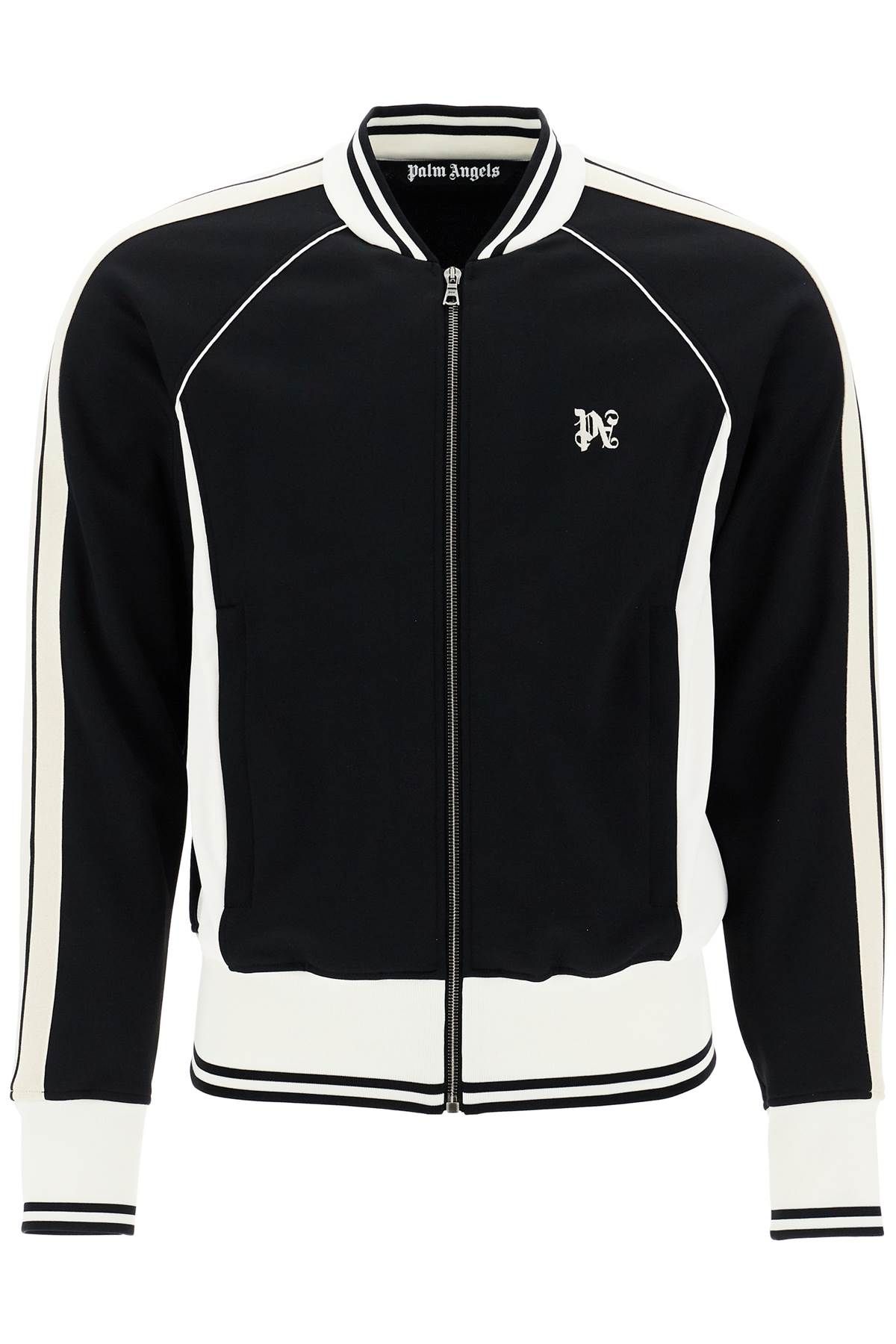 Shop Palm Angels Raglan Zip-up Sweat In Black