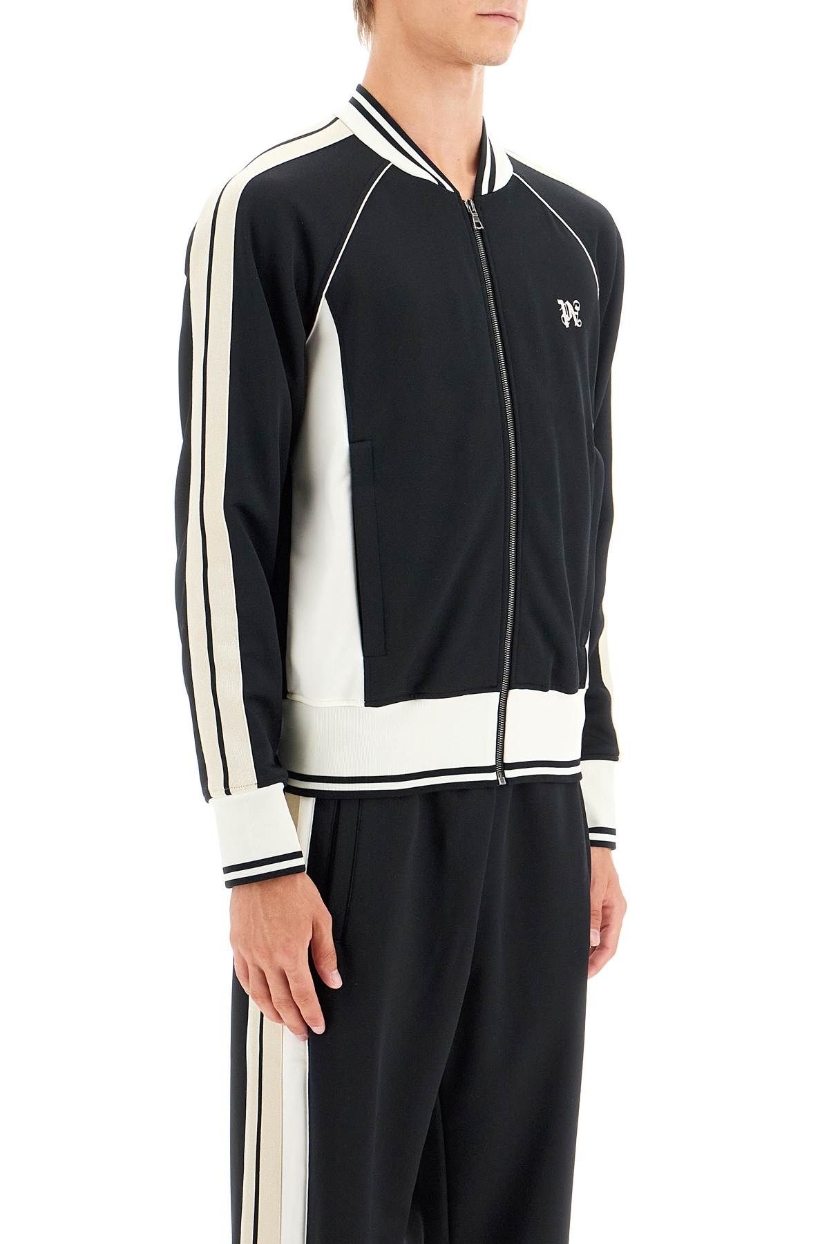 Shop Palm Angels Raglan Zip-up Sweat In Black