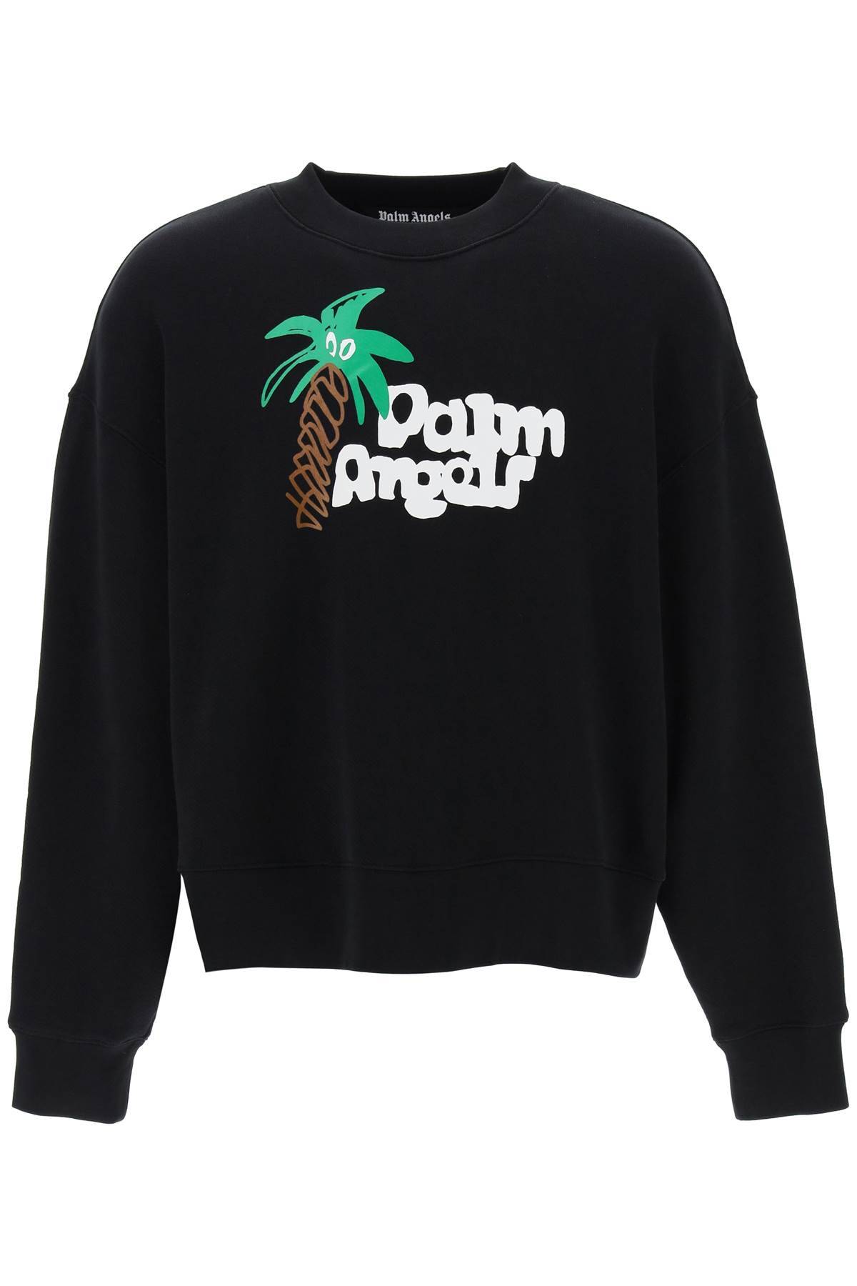 Shop Palm Angels Sketchy Logo Sweatshirt In Black