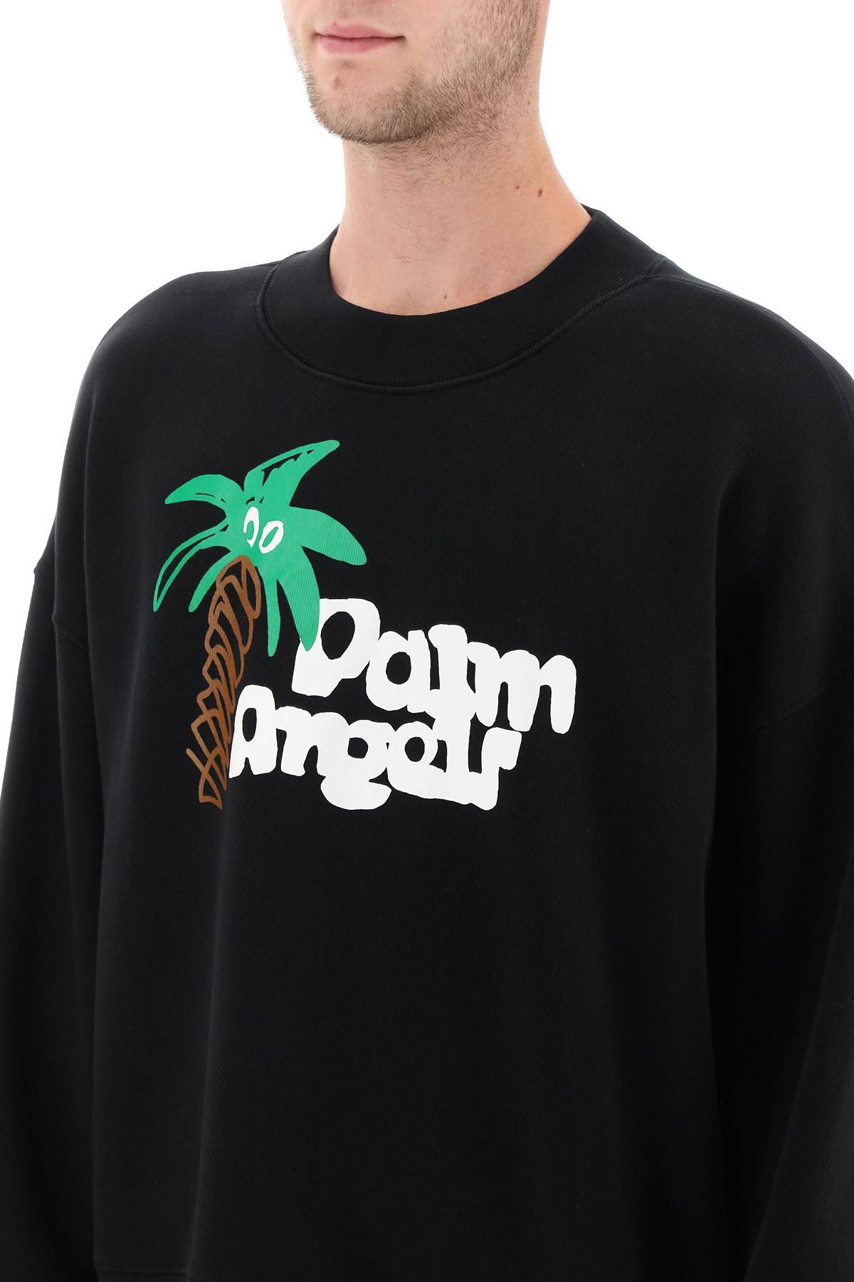 Shop Palm Angels Sketchy Logo Sweatshirt In Black