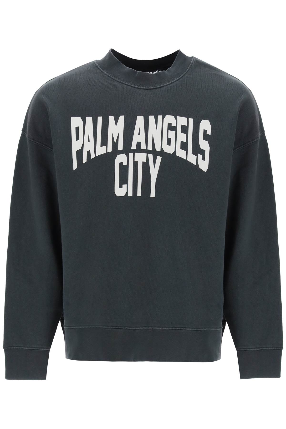 Shop Palm Angels Pa City Crewneck Sweatshirt In Grey