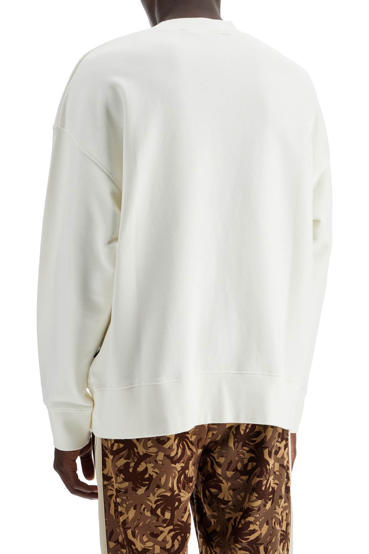 Shop Palm Angels Crewneck Sweatshirt With Logo In White