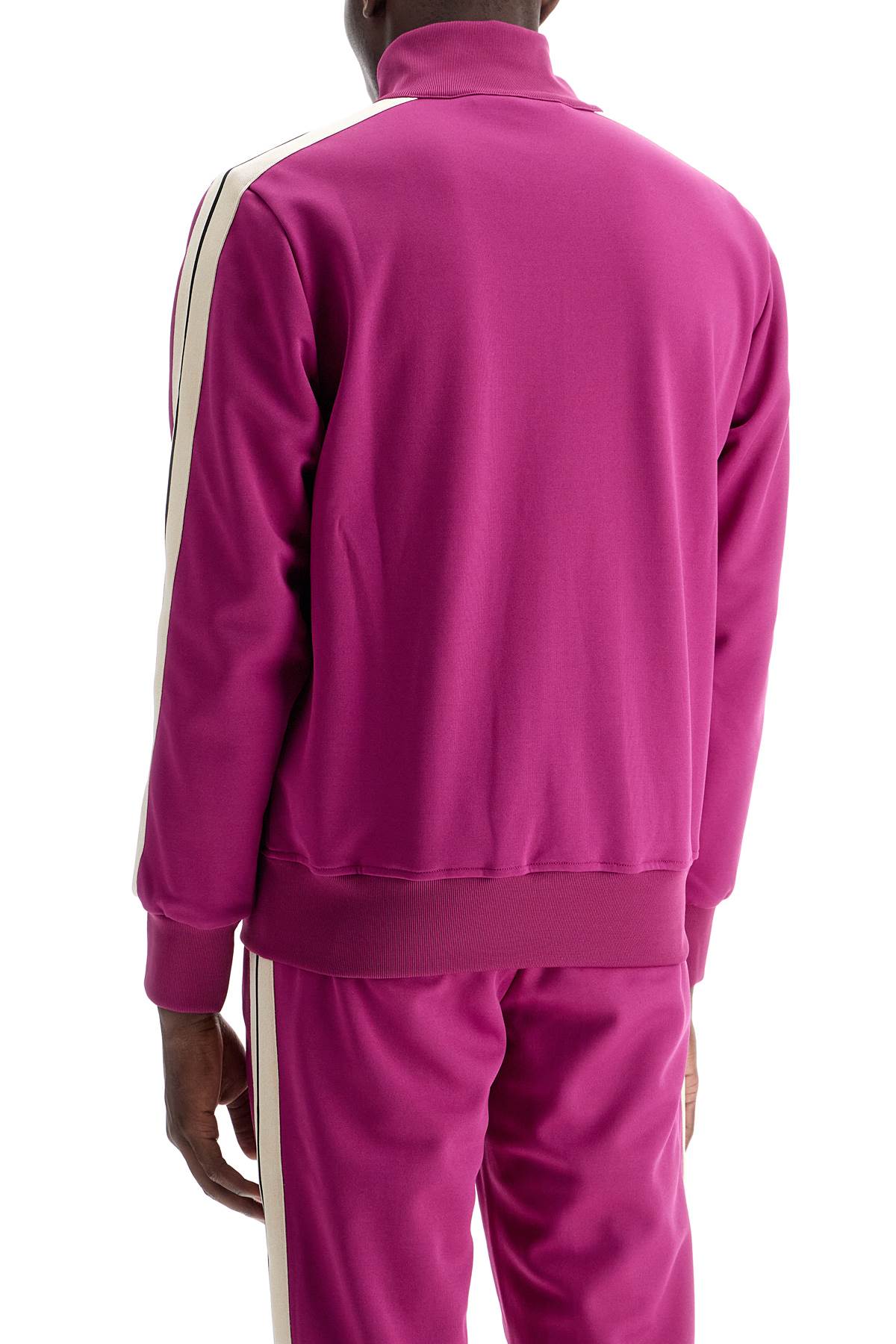 Shop Palm Angels 'track Sweatshirt With Contrasting Bands In Purple