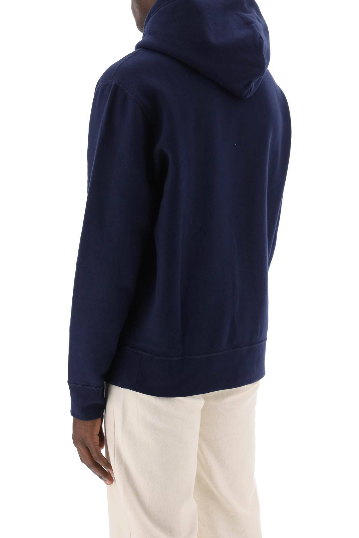 Shop Polo Ralph Lauren Hoodie In Fleece-back Cotton In Blue