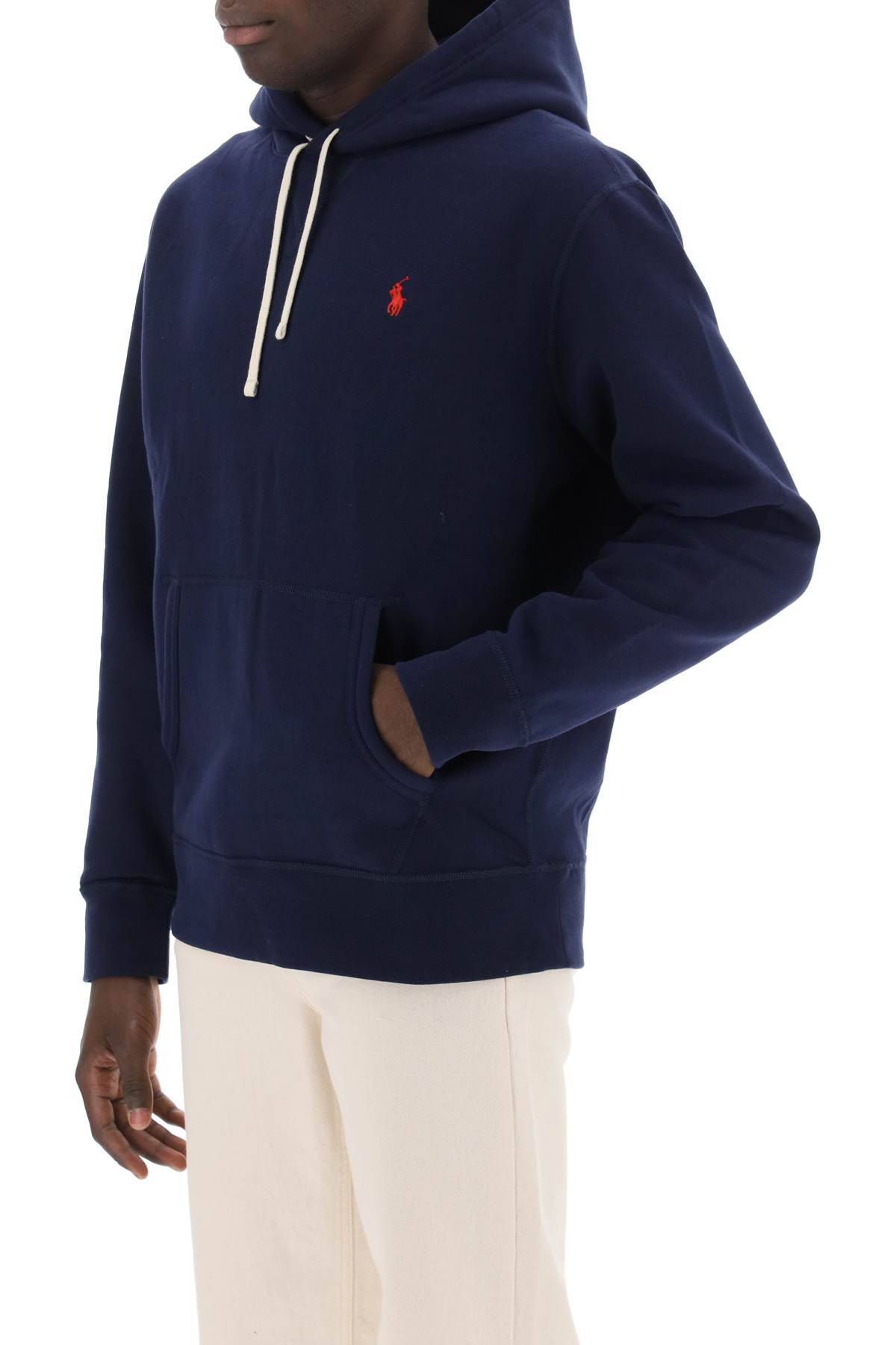 Shop Polo Ralph Lauren Hoodie In Fleece-back Cotton In Blue
