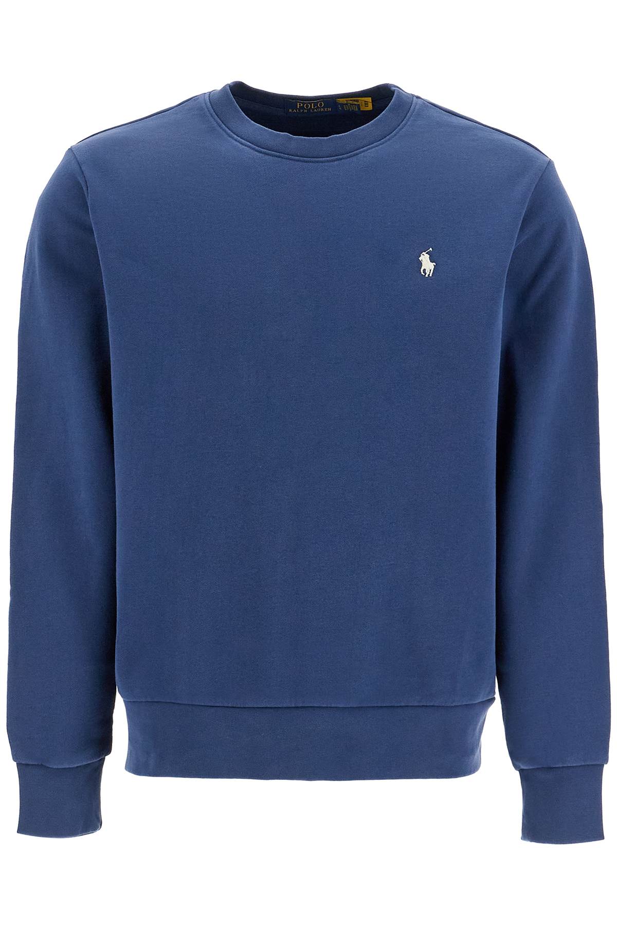 Shop Polo Ralph Lauren Logo Crewneck Sweatshirt In Blue