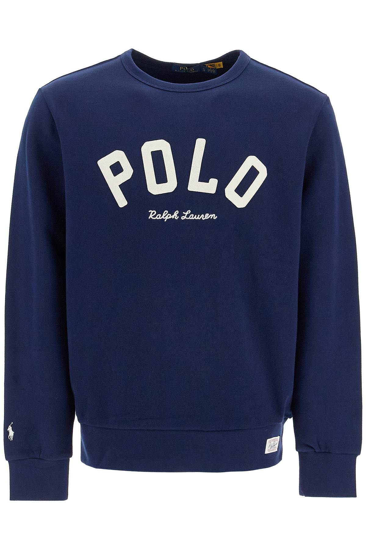 Shop Polo Ralph Lauren Crewneck Sweatshirt With Letter In Blue