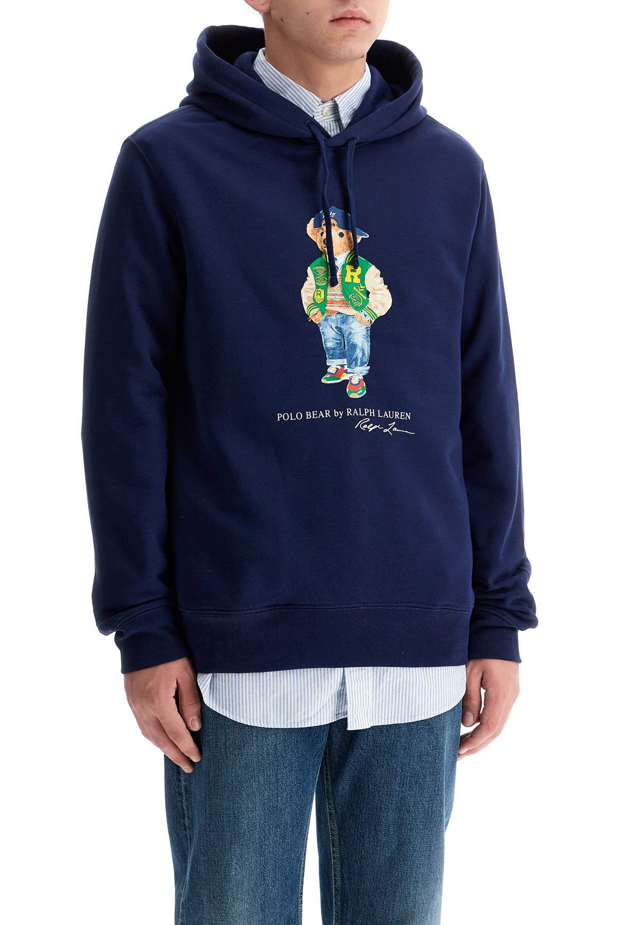 Shop Polo Ralph Lauren Polo Bear Hooded Sweatshirt In Blue