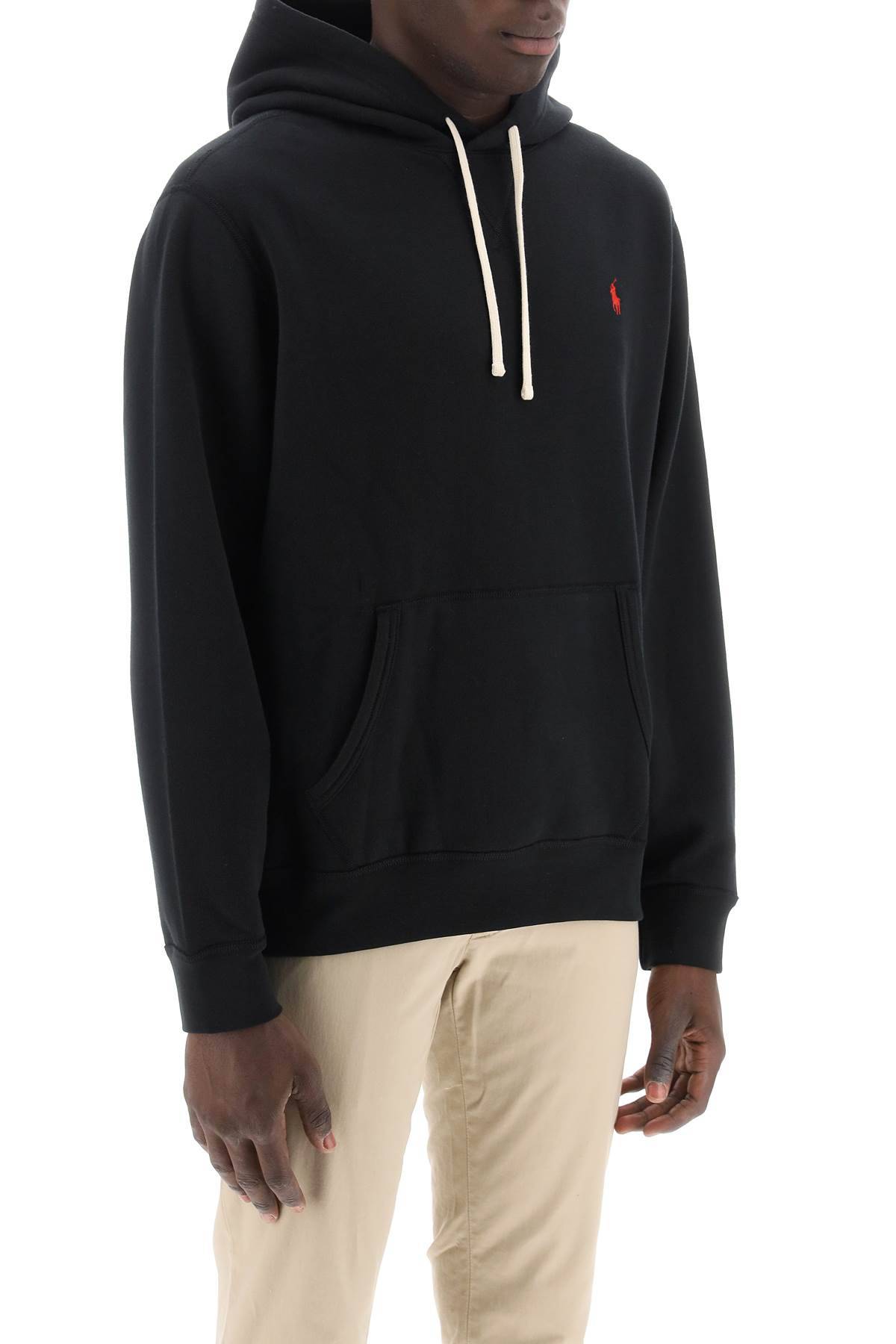 Shop Polo Ralph Lauren Hoodie In Fleece-back Cotton In Black