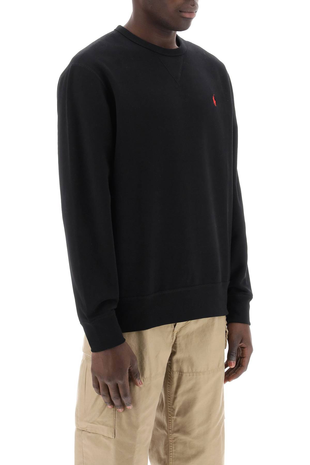 Shop Polo Ralph Lauren Rl Sweatshirt In Black