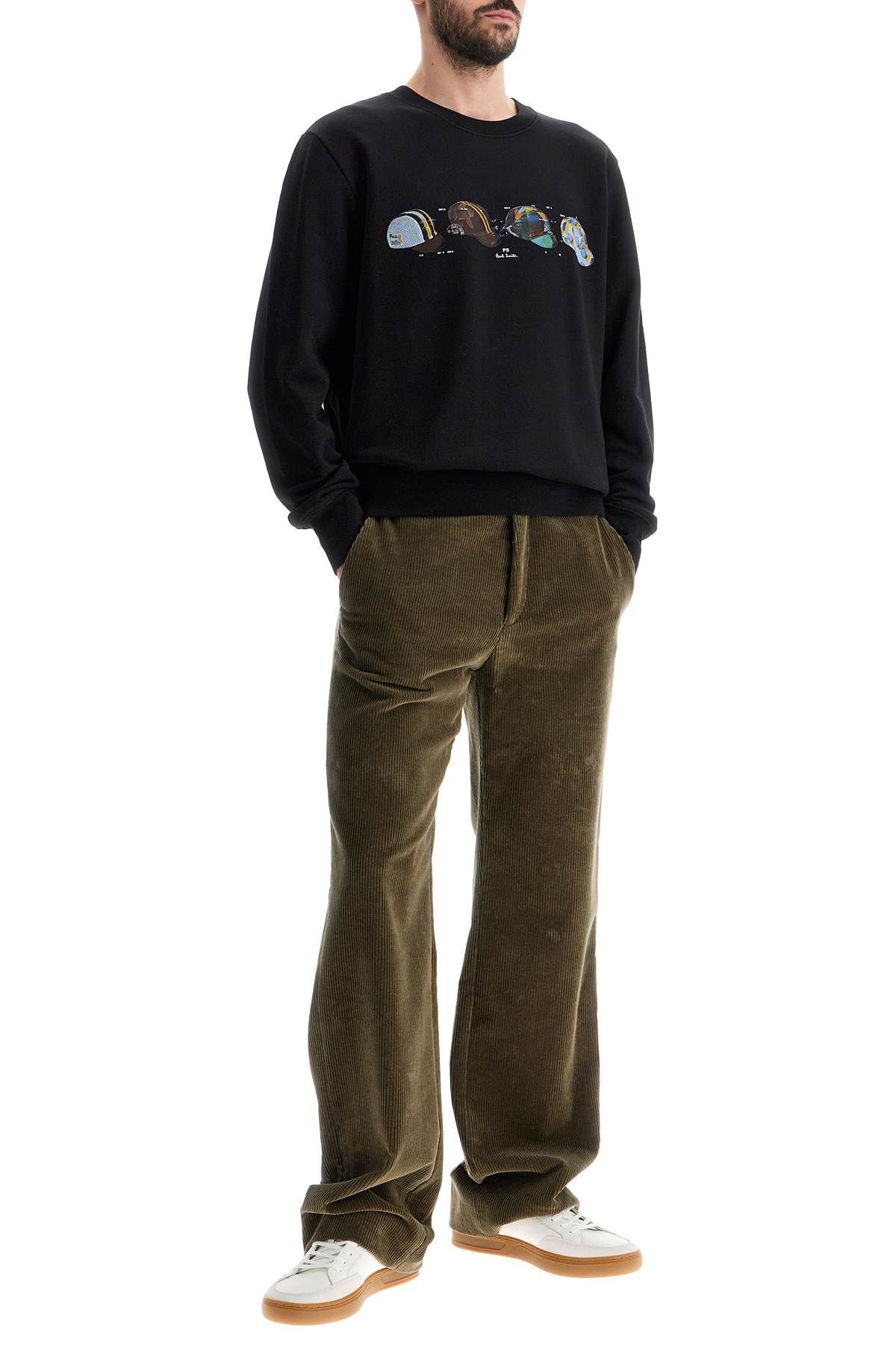 Shop Ps By Paul Smith Crewneck Cycling Sweatshirt In Black