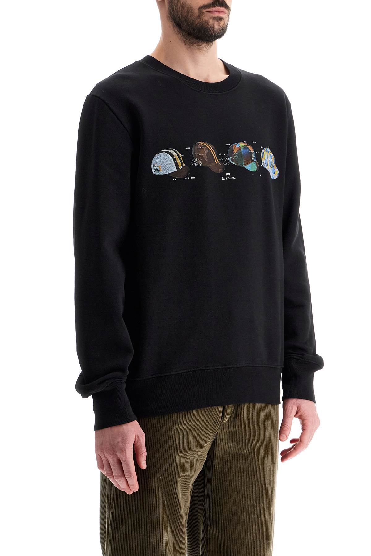 Shop Ps By Paul Smith Crewneck Cycling Sweatshirt In Black