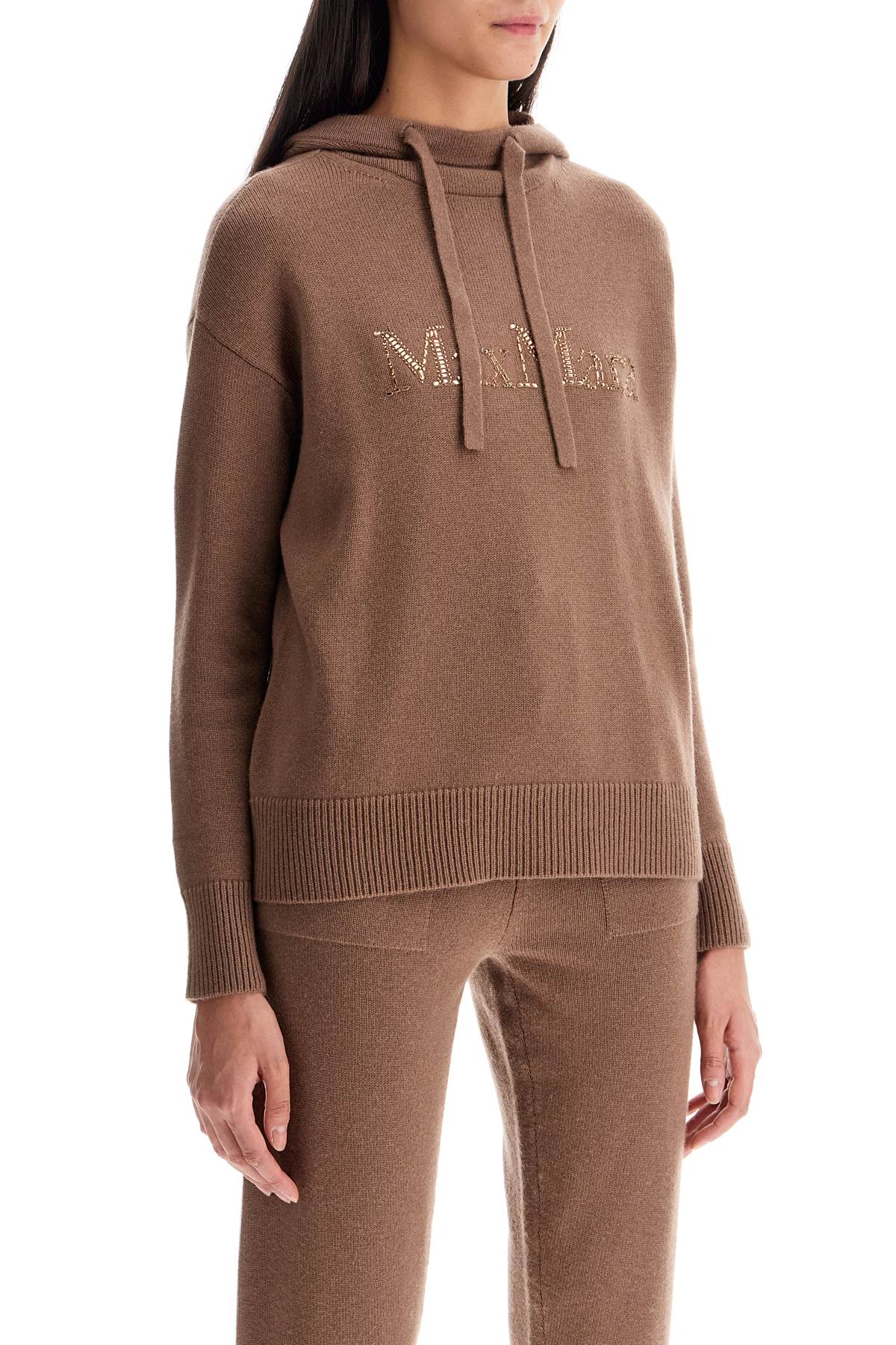 Shop 's Max Mara 'knitted Gorizia Sweatshirt With Rhin In Brown