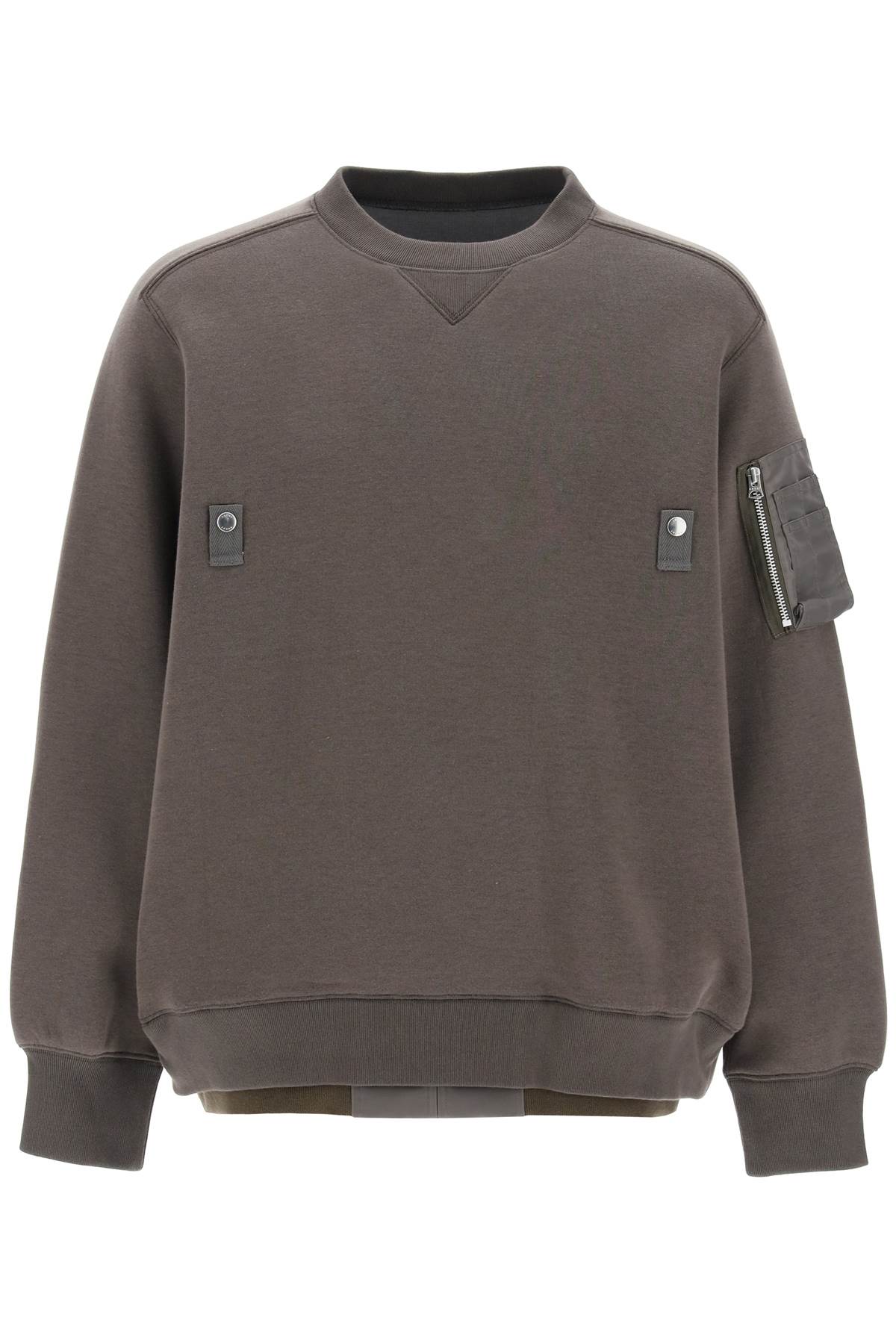 Shop Sacai Double Hem Sweatshirt In Grey,neutro