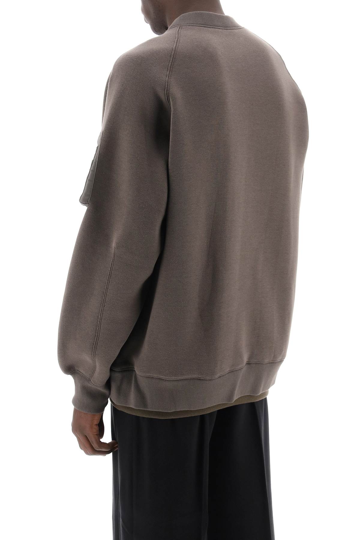 Shop Sacai Double Hem Sweatshirt In Grey,neutro