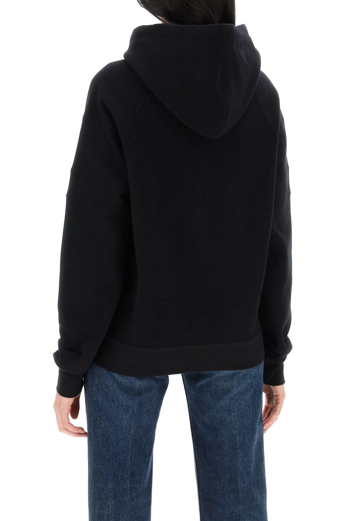 Shop Saint Laurent Hoodie With Embroidered Logo In Black