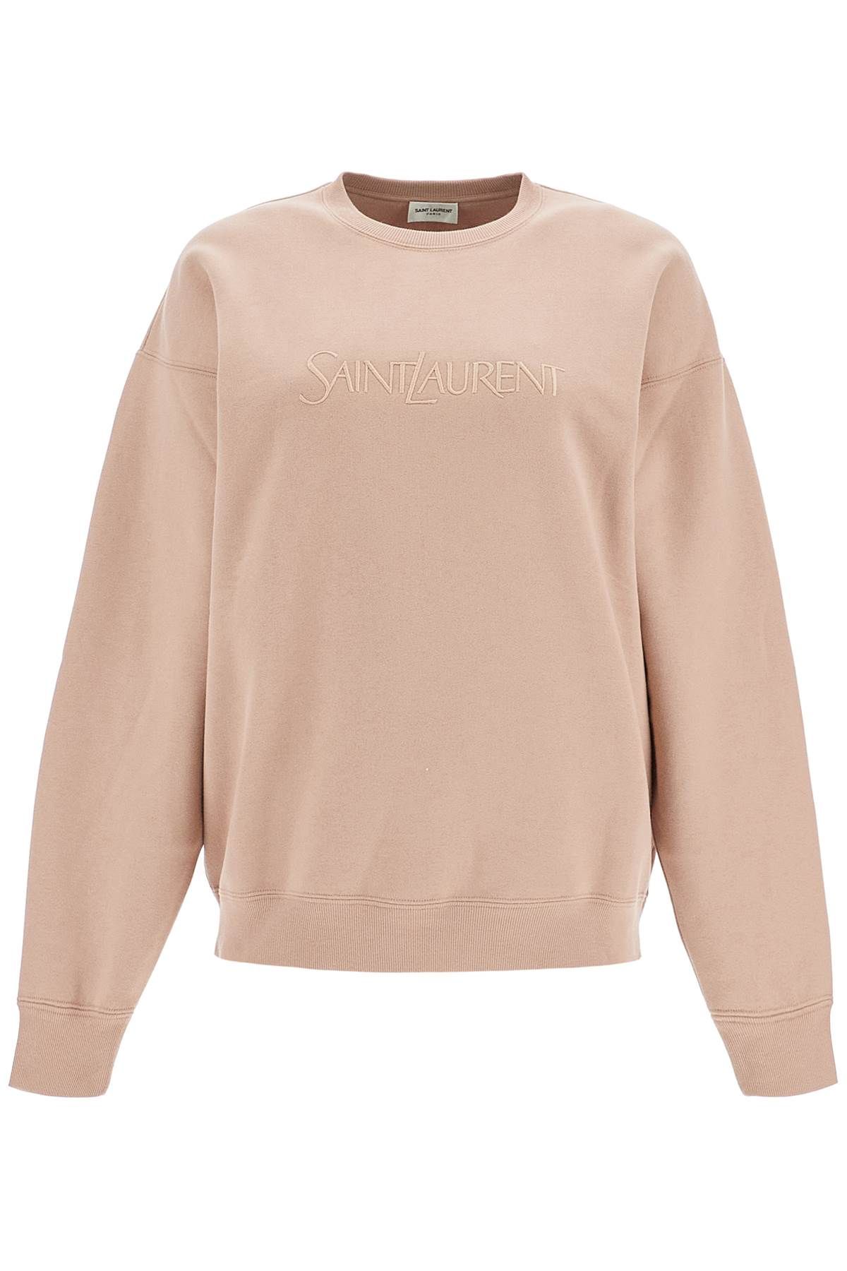 Shop Saint Laurent Oversized Branded Sweat In Pink