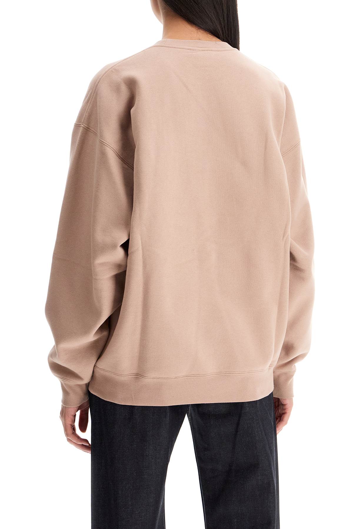 Shop Saint Laurent Oversized Branded Sweat In Pink