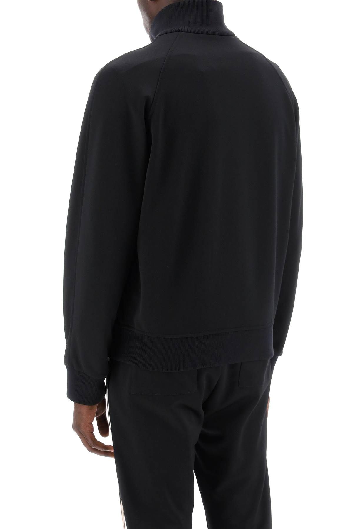 Shop Ferragamo "track Sweatshirt With Two-tone In Black