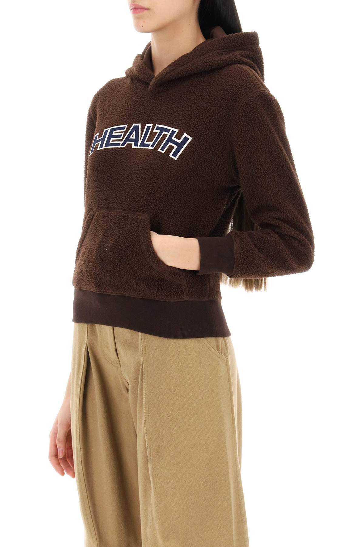 Shop Sporty And Rich Sherpa Fleece Hoodie In Brown